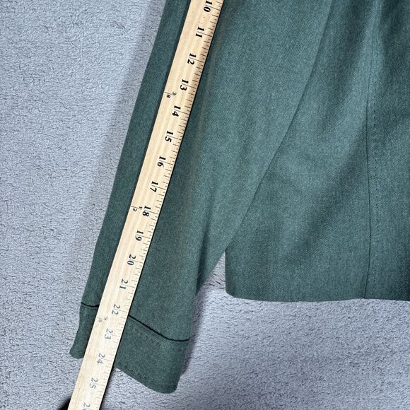 VNTG Pendleton Structured Jacket Women Size 12 Full Button Green Virgin Wool USA - Picture 10 of 14